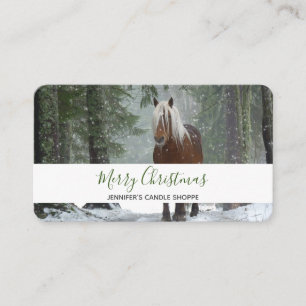 Scenia Brown Horse i en vinterjul Visitkort