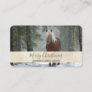Scenia Brown Horse i en vinterjul Visitkort