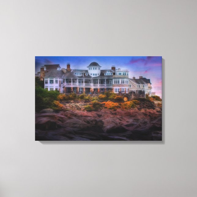 Scenia Coastal Sunrise Cape Neddick Maine Canvastryck (Framsida)