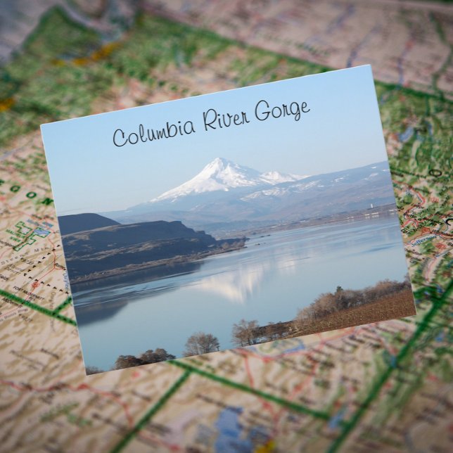Scenia Columbia River Gorge Travel Photo Vykort (In Situ Map)