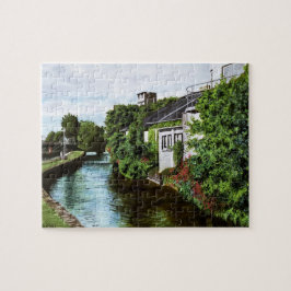 Scenia Galway City Ireland Canal Painting Pussel