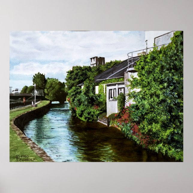 Scenia Galway City Ireland Canal View Poster (Framsidan)