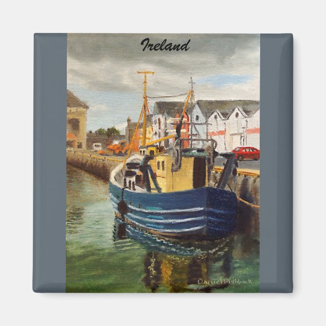 Scenia Galway City Ireland FishBoat Magnet (Framsidan)