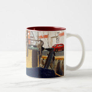 Scenia Galway City Ireland FishBoat Two-Tone C Två-Tonad Mugg