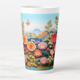 "Scenia Garden Mugg - Colorful Flowers & Butterfly