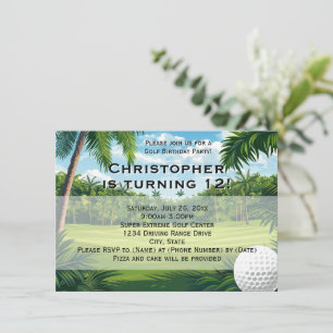 Scenia Handflatan Golf Födelsedagsfest inbjudan