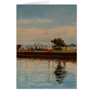 Scenia Harbor i Galway City Ireland Hälsningskort