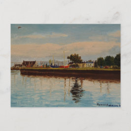 Scenia Harbor i Galway City Ireland Vykort
