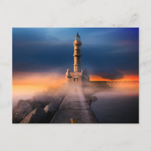 Scenia Lighthouse Sunset Storm Bevacker liggande Vykort