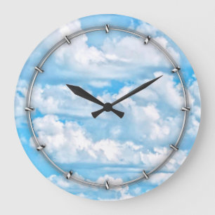 Scenia Lycklig Sunny Clouds Background Stor Klocka