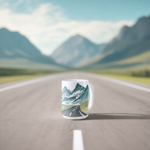 Scenia Mountain Road Watercolor Art Mugg
