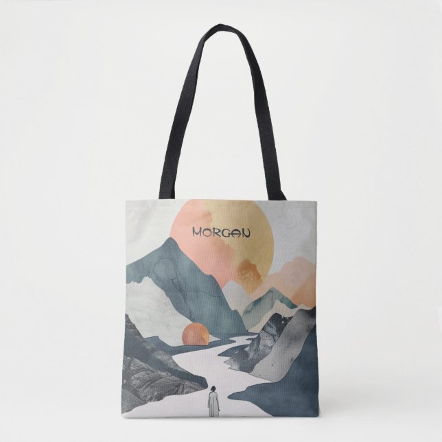 Scenia Mountain Sunrise Tote Bag - Aesthetic Tygkasse (Framsida)