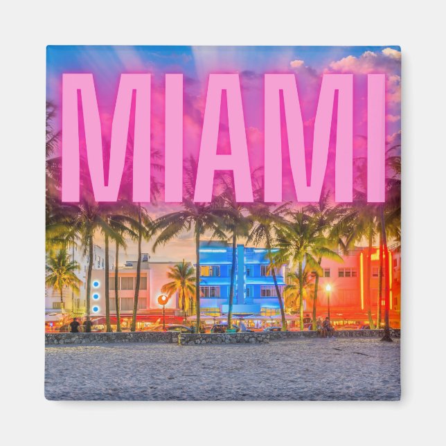 Scenia Neon Miami Waterfront Magnet (Framsidan)