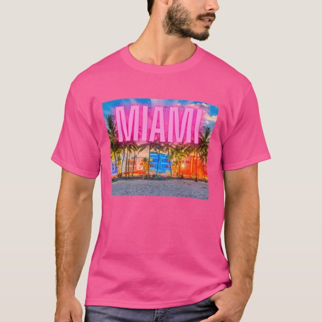 Scenia Neon Miami Waterfront T Shirt (Framsida)