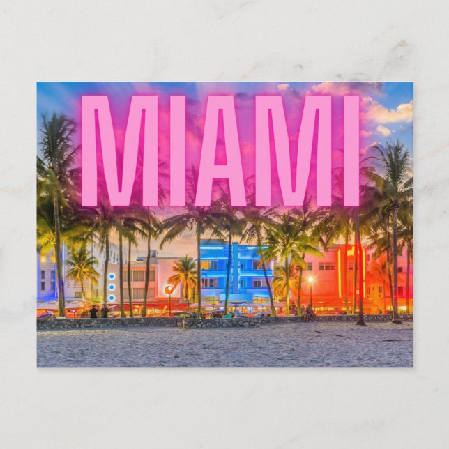 Scenia Neon Miami Waterfront Vykort (Framsida)