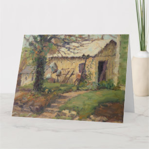 Scenia Old Verktyg Shed bakom Augusta Missouri Hom Kort