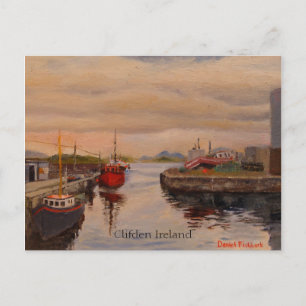 Scenia Pier i Clifden Ireland Vykort