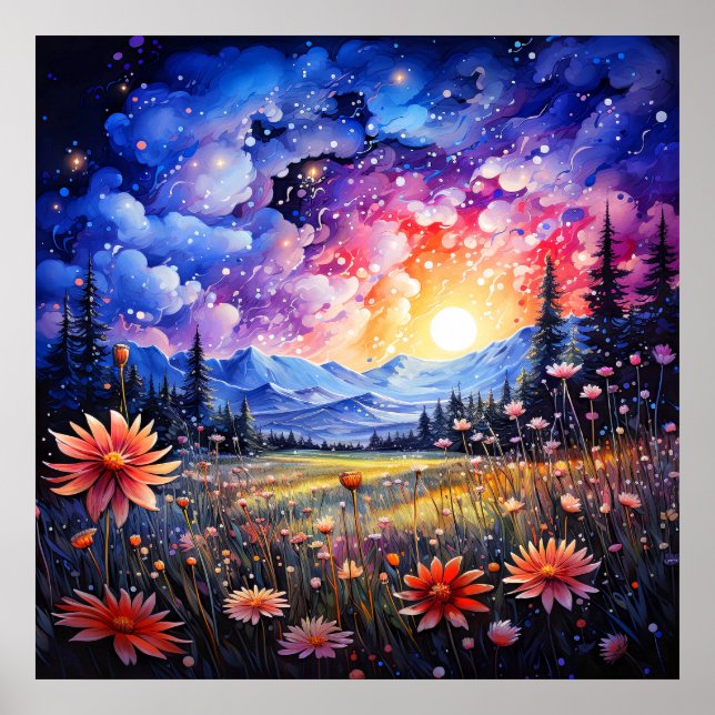 Scenia Prairie Illustration efter midnatt Poster (Framsidan)