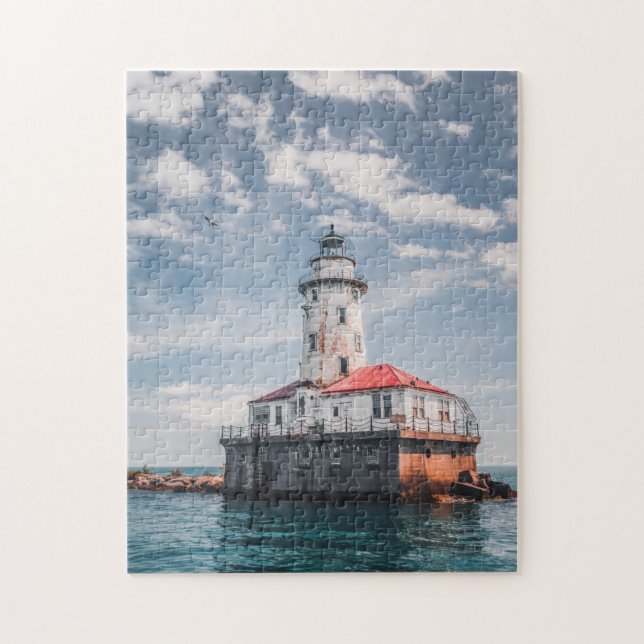 Scenia Puzzles Lighthouse Beach Lighthouse Photogr Pussel (Vertikal)