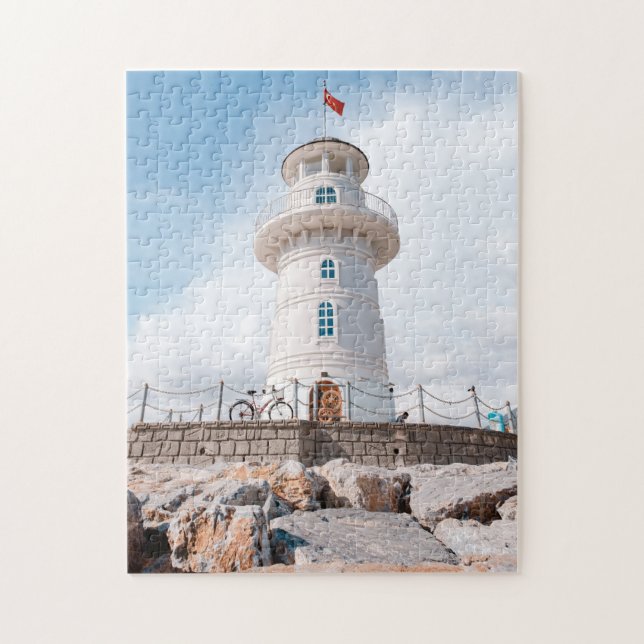 Scenia Puzzles Lighthouse Beach Lighthouse Photogr Pussel (Vertikal)