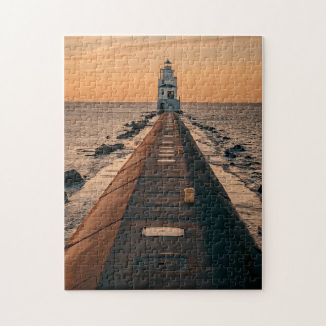 Scenia Puzzles Lighthouse Beach Lighthouse Photogr Pussel (Vertikal)
