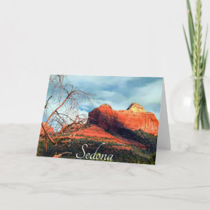 Scenia Red Sten i Sedona Folded Hälsning Kort