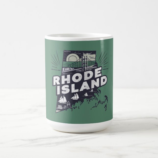 Scenia Rhode island Retro Silhouette Kaffemugg (Center)