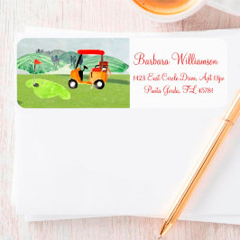 Scenia Roligt Golf Cart Grönts Return-adressetiket Returadress Etikett
