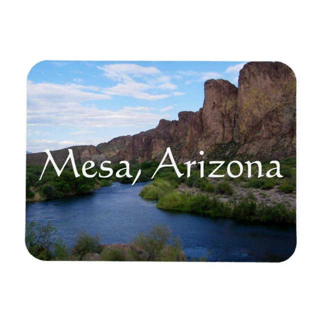 Scenia saguaro sjö Mesa, Arizona Magnet (Horisontell)