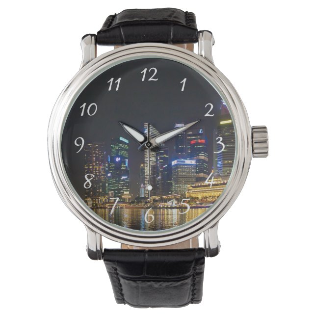 Scenia Singapore Skyline Armbandsur (Framsida)