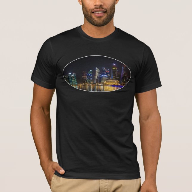 Scenia Singapore Skyline Tee Shirt (Framsida)