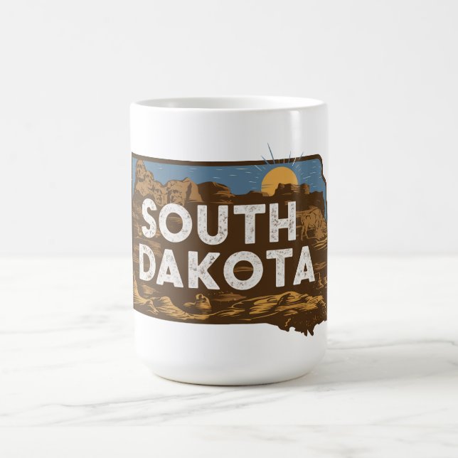 Scenia South Dakota Retro Silhouette Kaffemugg (Center)