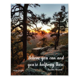 Scenia Sunset View/Quote av Theodore Roosevelt Fototryck