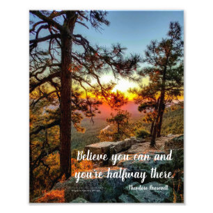 Scenia Sunset View Quote Theodore Roosevelt 8x10 Fototryck