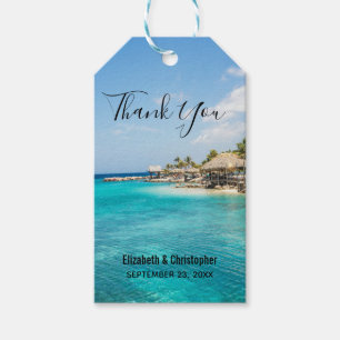 Scenia Tropical Beach Island Photo Tack Presentetikett