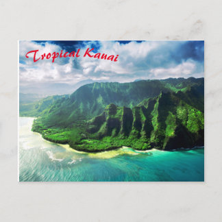 Scenia Tropical kauai Hawaii Island Vykort