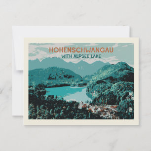 Scenia View of Hohenschwangau in Bavaria, Tyskland Vykort