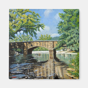 Scenia View of Missouri Trout Stream Fishing Magnet