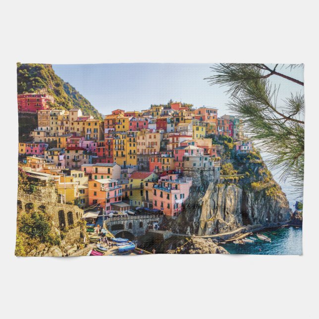 Scenia Village, Cinque Terre, Liguria, Italien Kökshandduk (Horisontell)