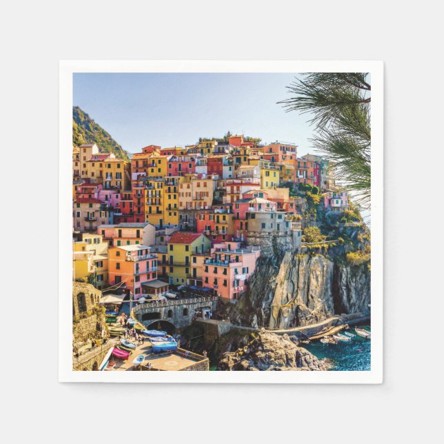Scenia Village, Cinque Terre, Liguria, Italien Pappersservett (Framsidan)