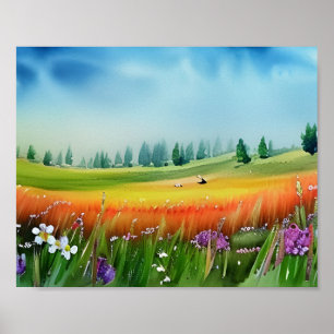 Scenia Watercolor Meadow Poster
