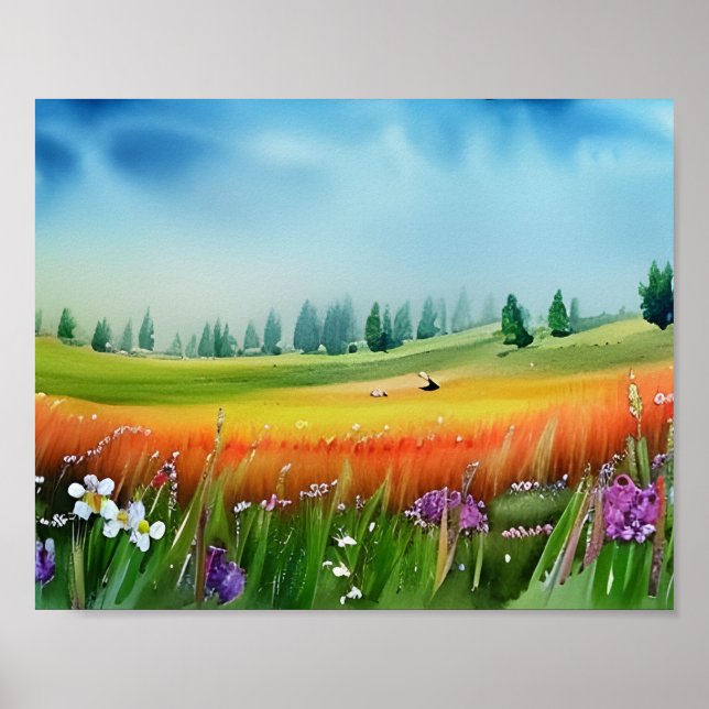 Scenia Watercolor Meadow Poster (Framsidan)