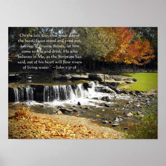 Scenia Waterfall John 7:37 Poster (Framsidan)