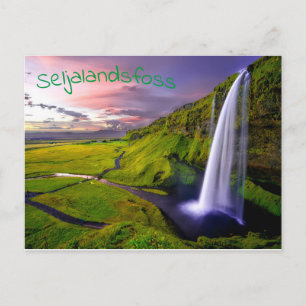 Scenia Waterfall Sunset Vykort