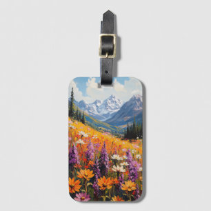 Scenia Wildblommor och Mountains Fine Art Bagagebricka