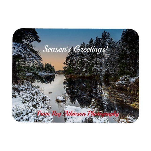 Scenia Winter Scottish Loch vid jul Magnet (Horisontell)