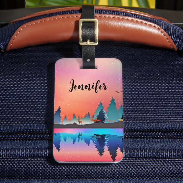 Scenia Winter Sjö med Hjort Bagagebricka (Framsida Insitu 2)