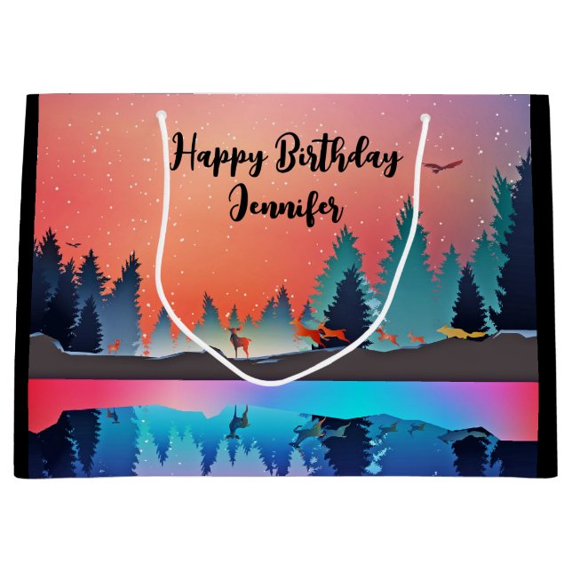 Scenia Winter Sjö med Hjort Birthday (Framsidan)