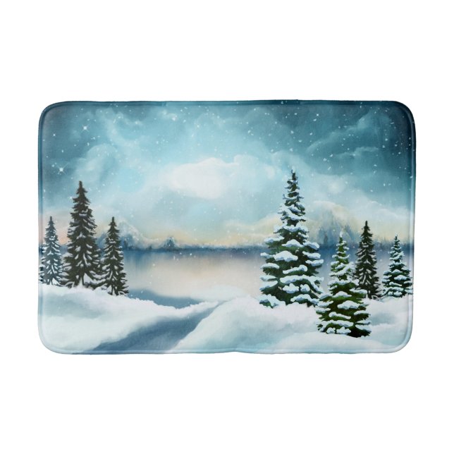 Scenia Winter Wonderland Watercolor Painting Badrumsmatta (Framsidan)