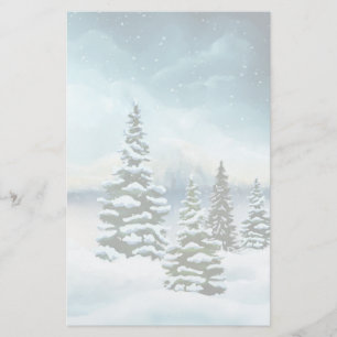 Scenia Winter Wonderland Watercolor Painting Brevpapper